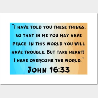 Bible Verse John 16:33 Posters and Art